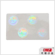 Niedrige Kosten 84 * 52mm Kleber transparente ID Hologramm Aufkleber